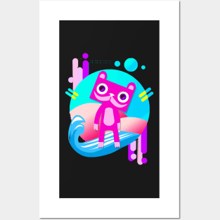 pink bear panter Posters and Art